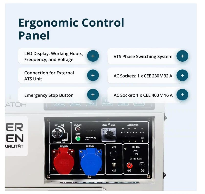 Könner & Söhnen Diesel Generator KS 9200HDES-1/3 ATSR 230v & 400v 7 KW
