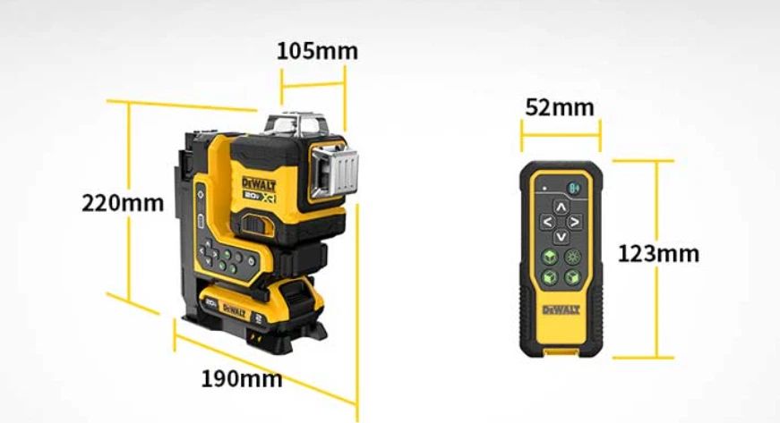 DEWALT DCLE34035D1 20V 3x360 Green Laser Level Remote Control 2.0Ah Kit