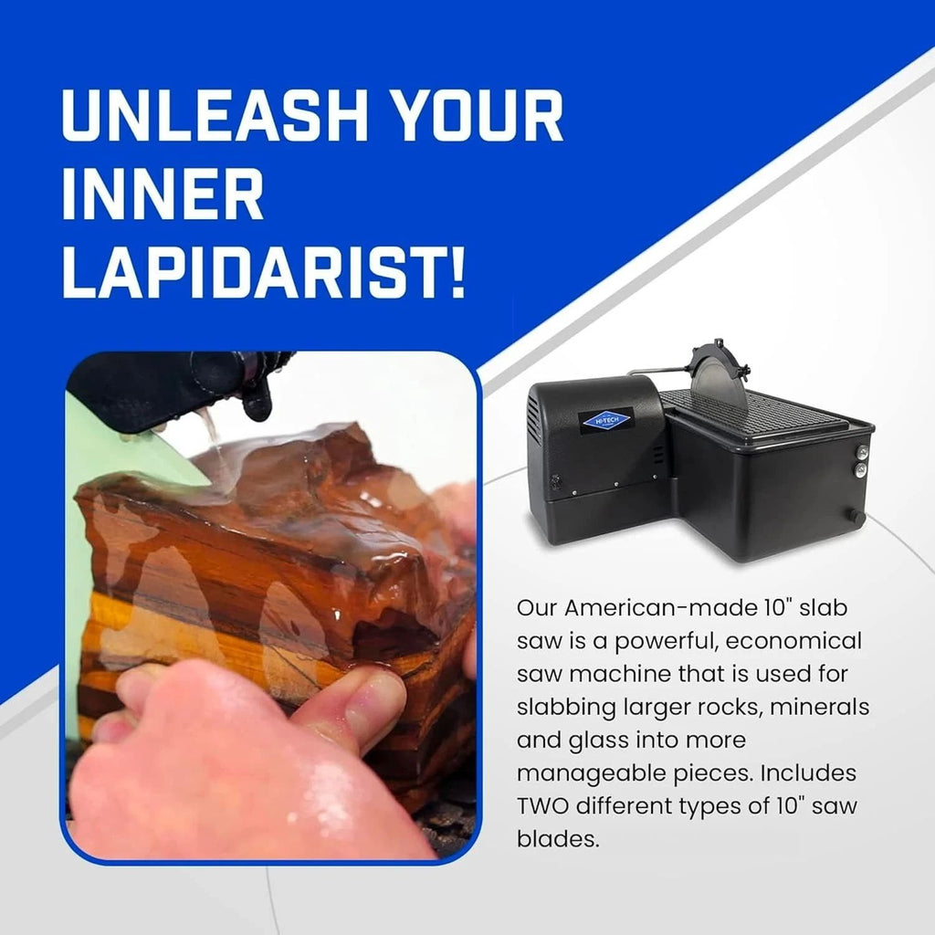 Hi-Tech Diamond 10" Slab Saw | Lapidary Saw Machine | Includes TWO Saw Blades
