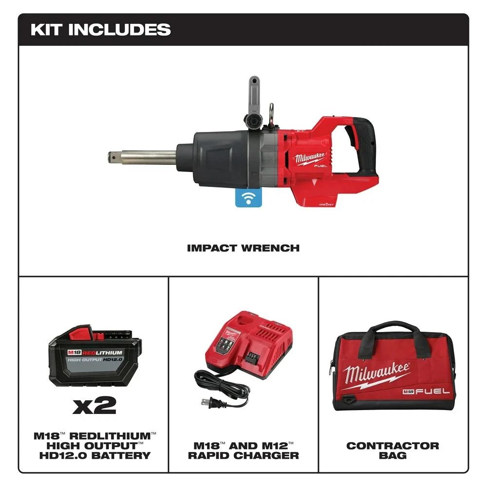 Milwaukee 2869-22HD M18 FUEL 18V 1" D-Handle Anvil High Torque Impact Wrench Kit