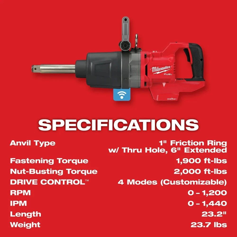 Milwaukee 2869-22HD M18 FUEL 18V 1" D-Handle Anvil High Torque Impact Wrench Kit