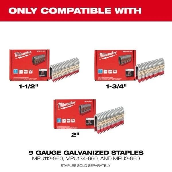 Milwaukee 2843-20 M18 18V Li-Ion Fuel Utility Fencing Stapler - Red
