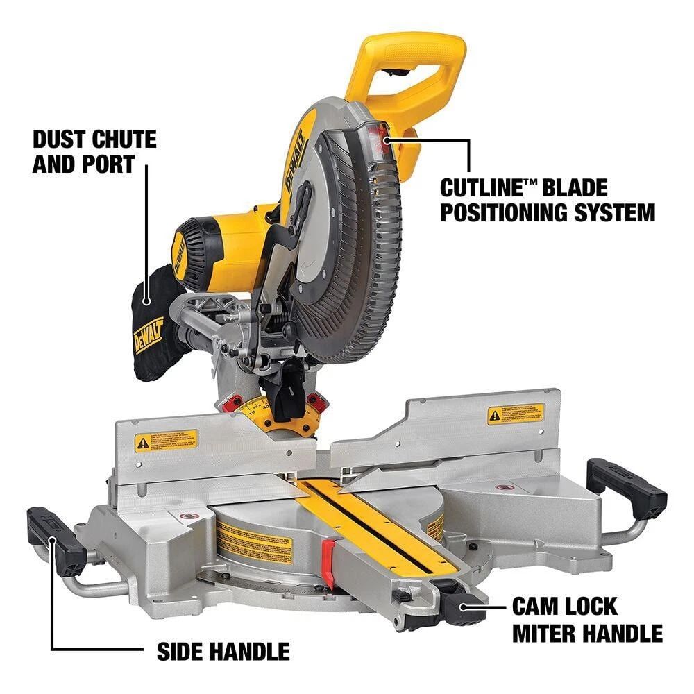 DEWALT 15 Amp 12 in. Double Bevel Sliding Compound Miter Saw w/ XPS Technology