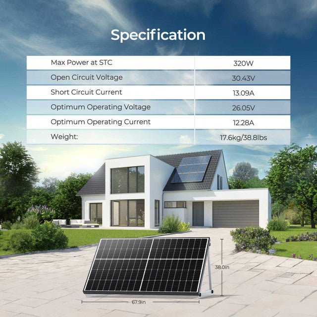 Renogy Bifacial 320 Watt Monocrystalline Solar Panels