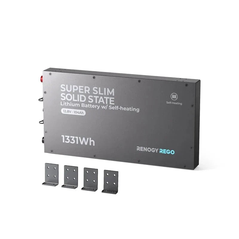 Renogy REGO 12V 104Ah Super Slim Lithium Iron Phosphate Battery with Self-Heating