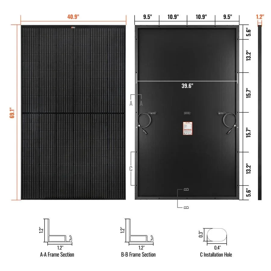Rich Solar MEGA 370 PRO ONYX 370 Watt Solar Panels