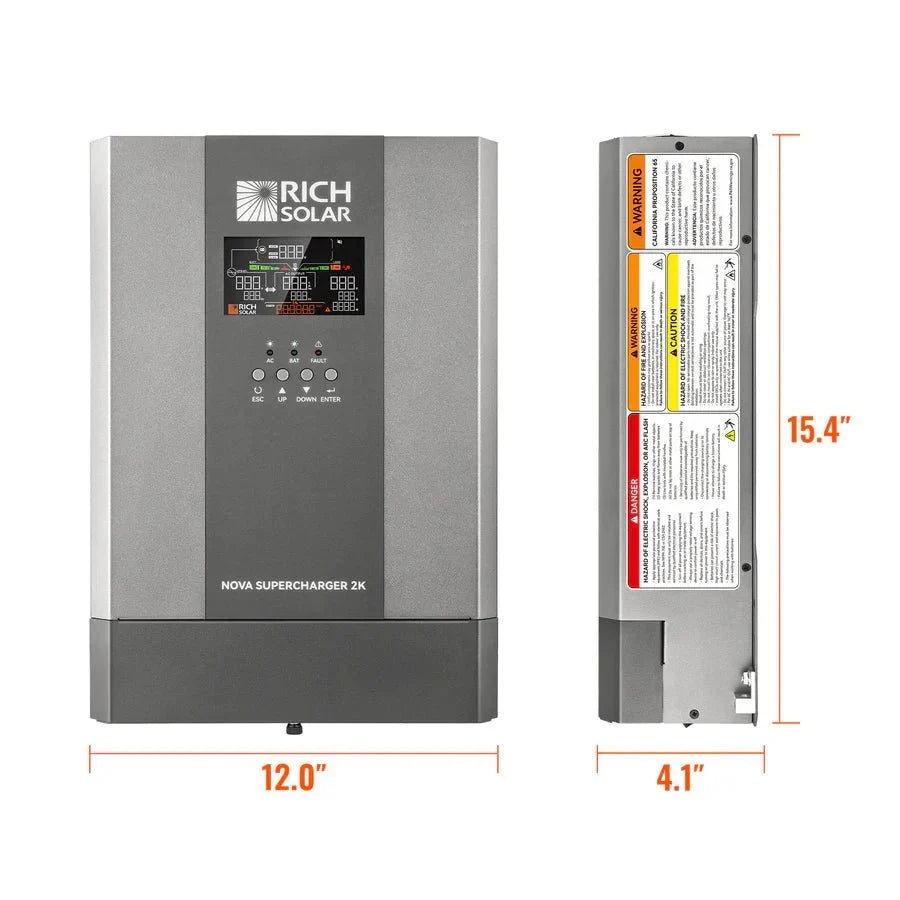 Rich Solar NOVA SUPERCHARGER 2K 2000W 12V Pure Sine Wave Inverter Charger