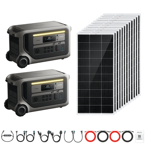 2 x Anker SOLIX F3000 + Custom Solar Panels Kits