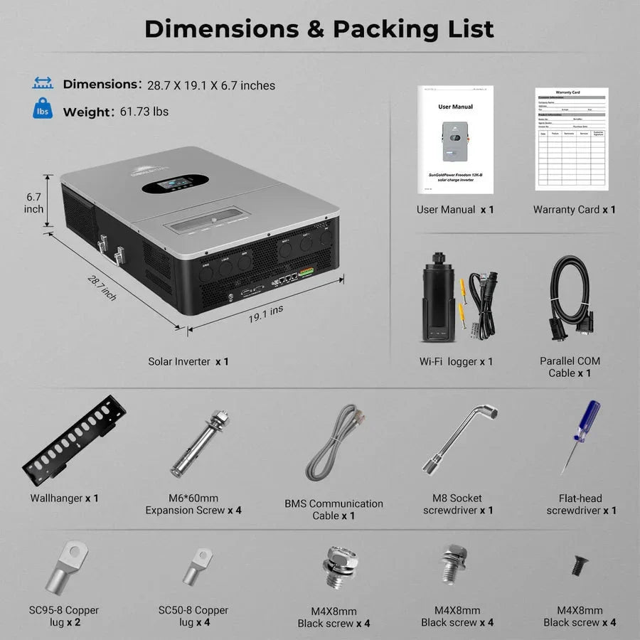 SunGoldPower 12KW 48V All in One Off Grid Solar Inverter