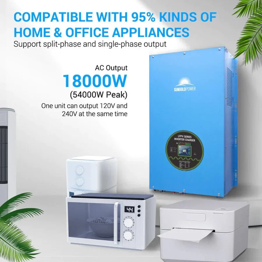 SunGoldPower 18,000W 48V Split Phase Pure Sine Wave Inverter Charger