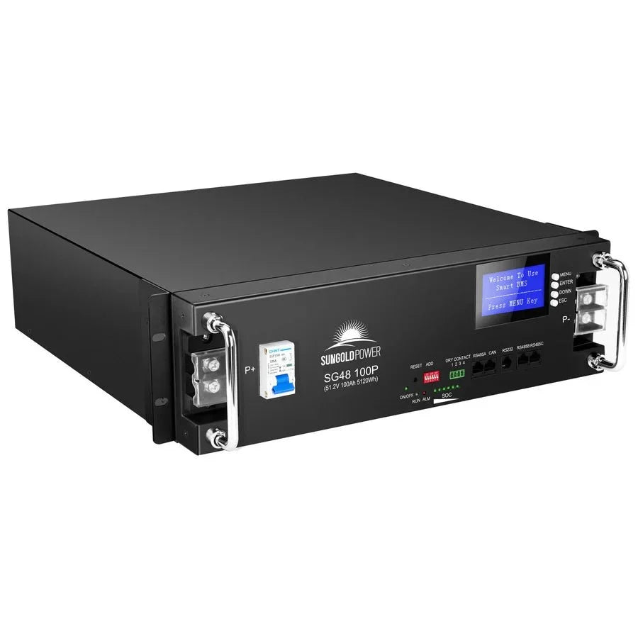 SunGoldPower 48V 100Ah Server Rack LiFePO4 Lithium Battery