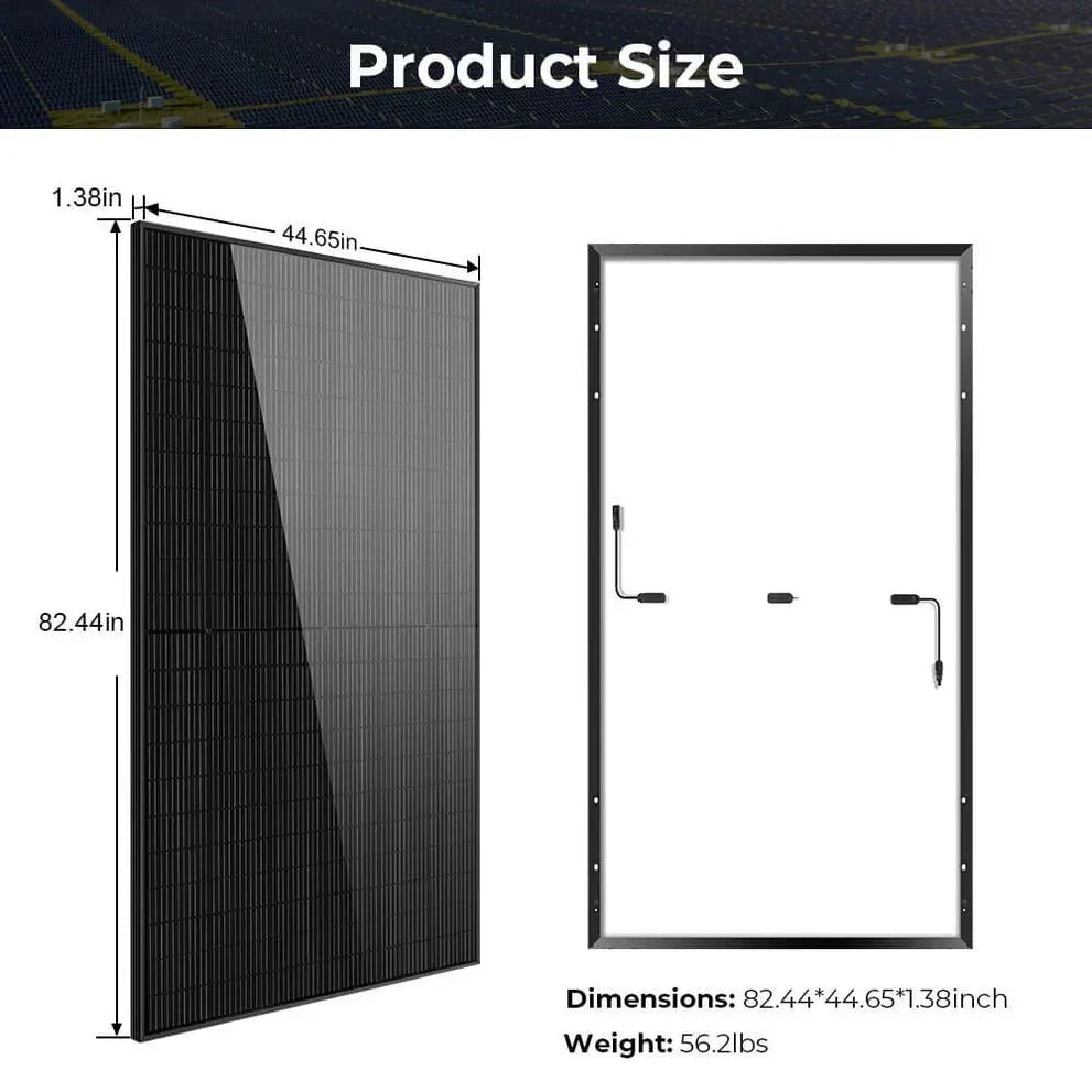 SunGoldPower 500W Monocrystalline Black PERC Solar Panel