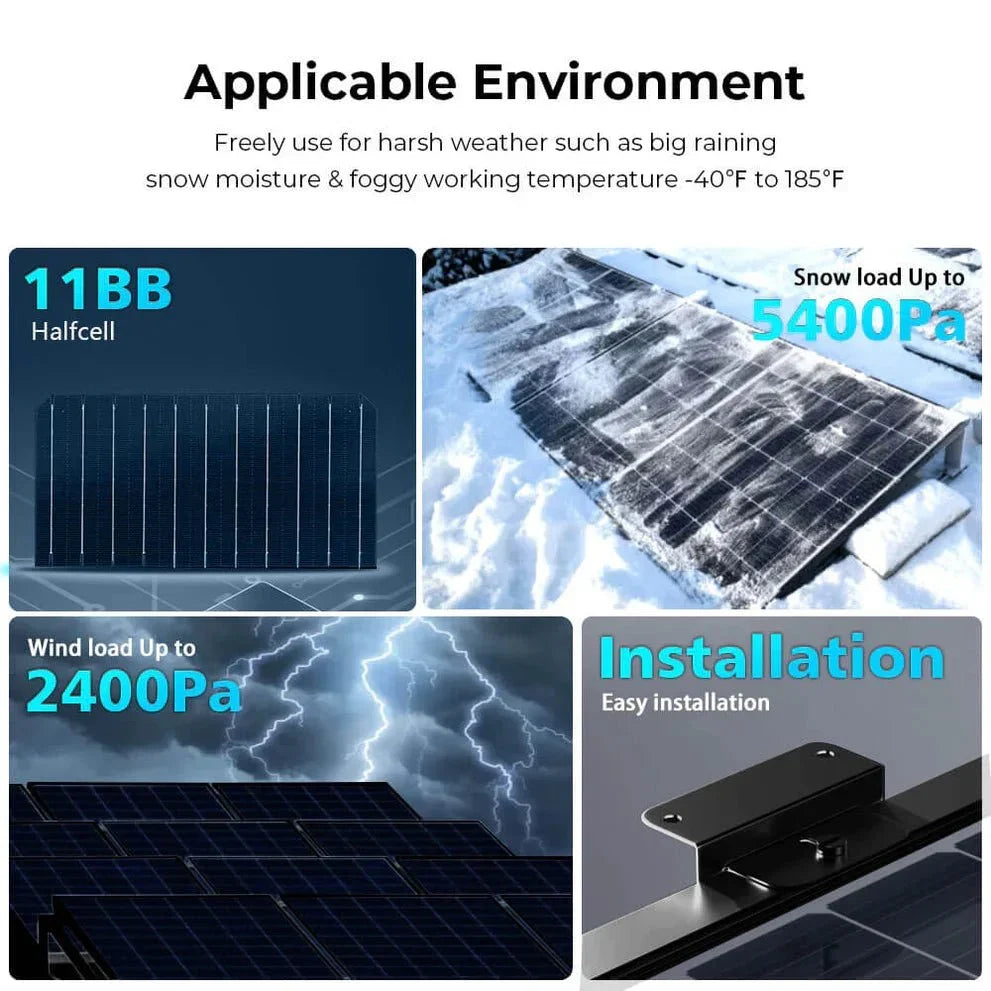 SunGoldPower 500W Monocrystalline Black PERC Solar Panel