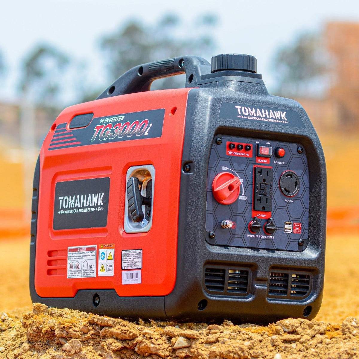 Tomahawk Power 3000 Watt Inverter Generator Super Quiet Portable Gas Power Professional Use
