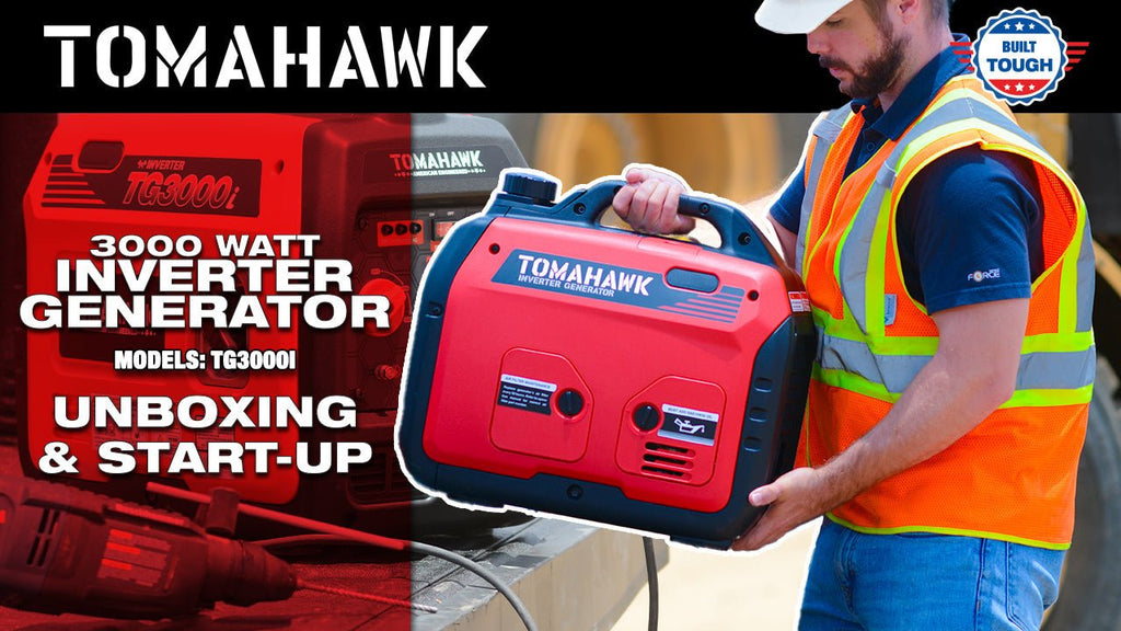 Tomahawk Power 3000 Watt Inverter Generator Super Quiet Portable Gas Power Professional Use