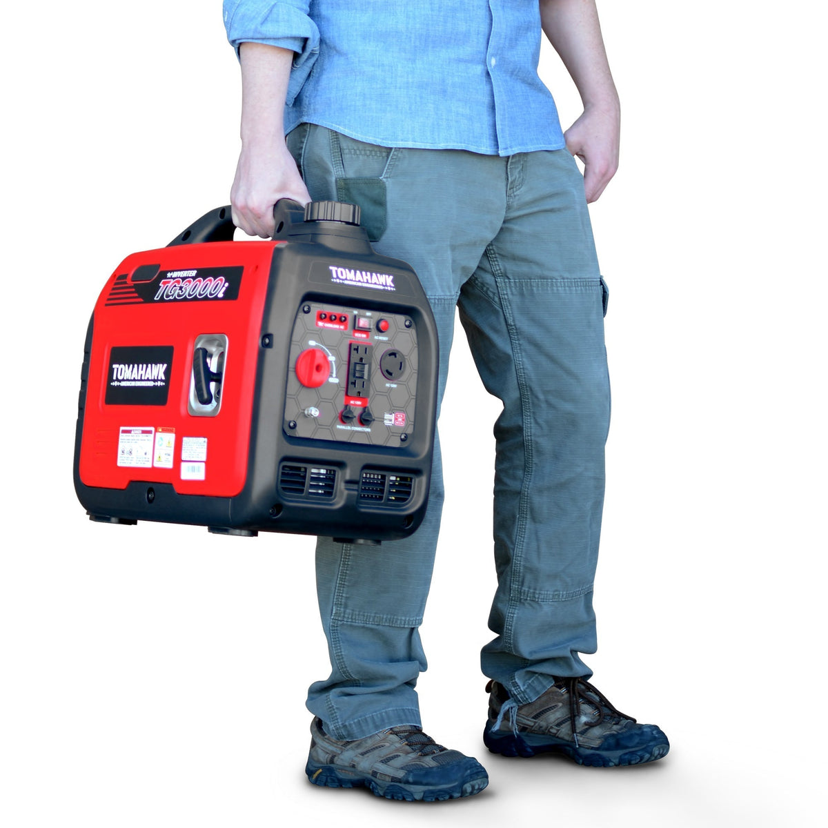 Tomahawk Power 3000 Watt Inverter Generator Super Quiet Portable Gas Power Professional Use